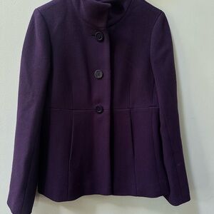 VTG J. Crew Deep Purple women’s Coat with Cream Lining